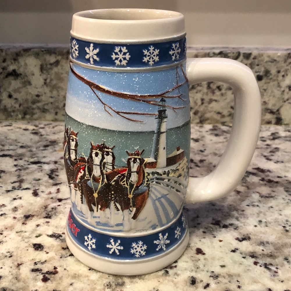 Budweiser 1995 Christmas Beer Stein